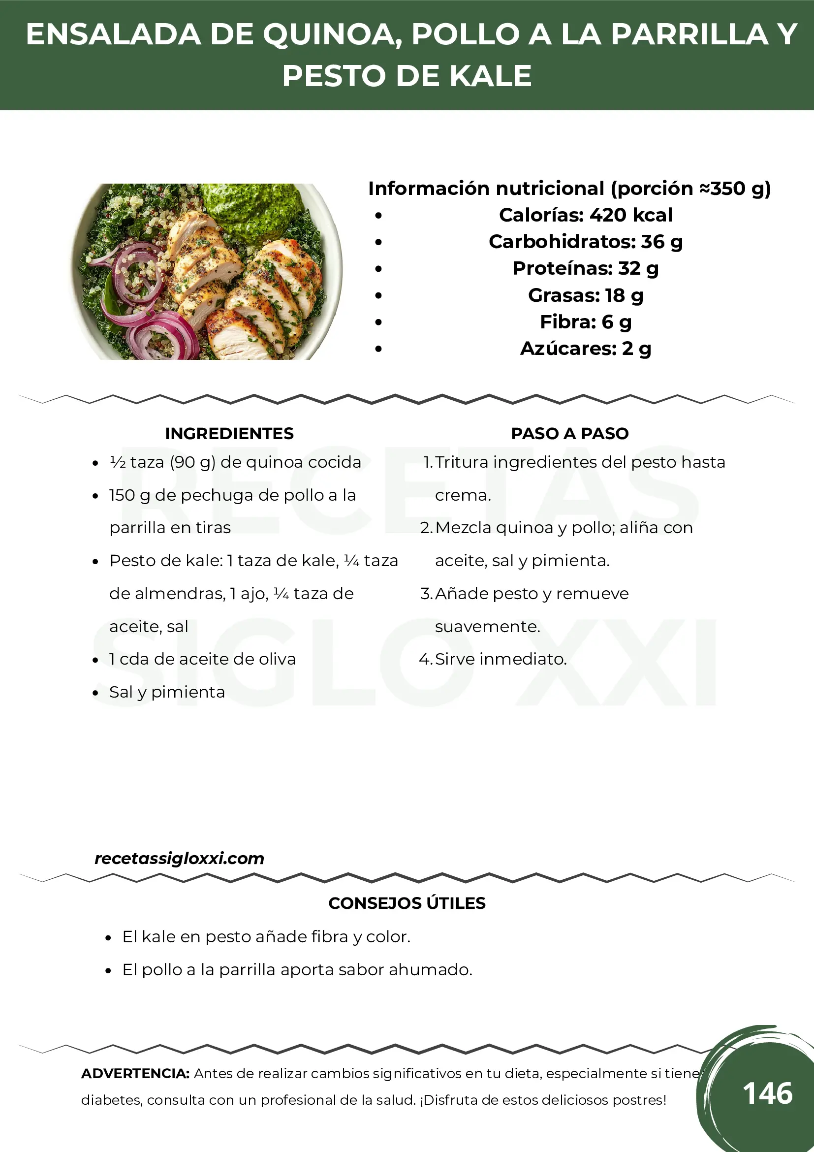 Ejemplo de receta del recetario